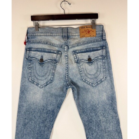 True Religion Mens Jeans Blue Rocco Relaxed Skinny Denim Stretch Acid Wash 32x34 - Picture 12 of 14